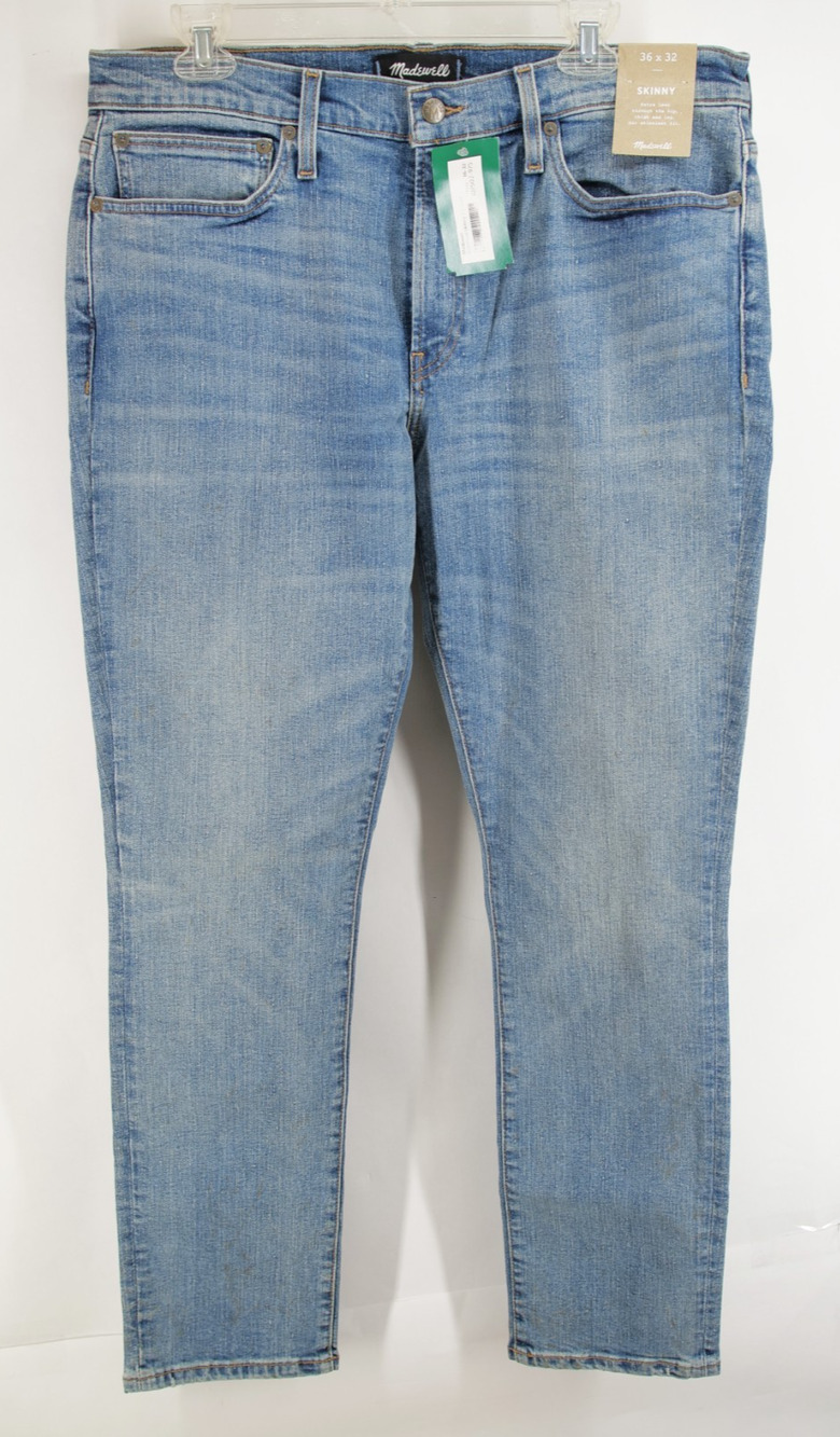 Madewell Men's Baywood Skinny Jeans Size 36x32 Light Wash Stretch Denim